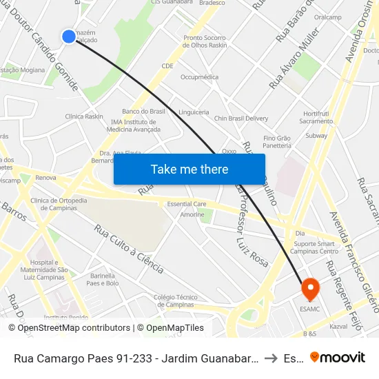 Rua Camargo Paes 91-233 - Jardim Guanabara Campinas - SP 13073-350 Brasil to Esamc map