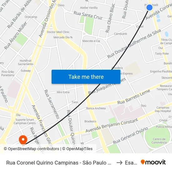 Rua Coronel Quirino Campinas - São Paulo 13024 Brasil to Esamc map