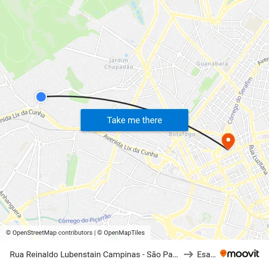 Rua Reinaldo Lubenstain Campinas - São Paulo 13033 Brasil to Esamc map