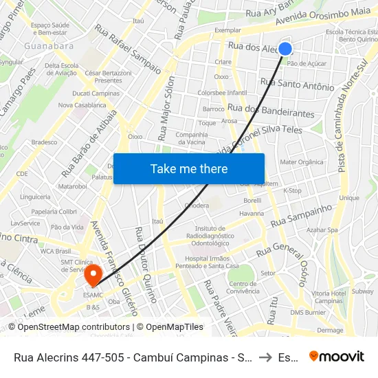 Rua Alecrins 447-505 - Cambuí Campinas - SP 13024-410 Brasil to Esamc map