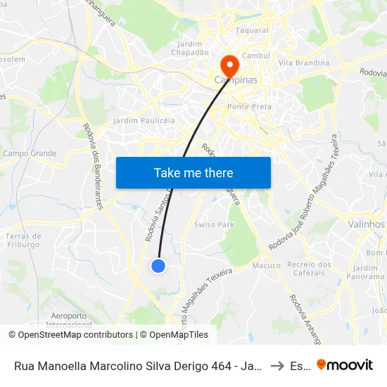 Rua Manoella Marcolino Silva Derigo 464 - Jardim San Diego Campinas - SP Brasil to Esamc map