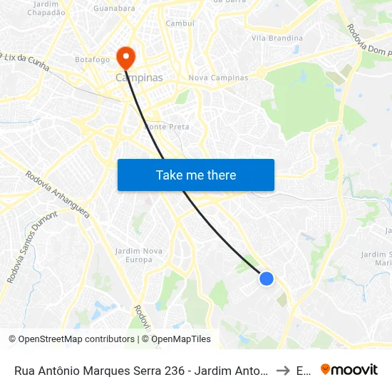 Rua Antônio Marques Serra 236 - Jardim Antonio Von Zuben Campinas - SP 13044-500 Brasil to Esamc map