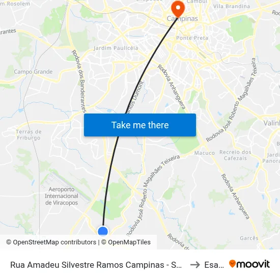 Rua Amadeu Silvestre Ramos Campinas - São Paulo Brasil to Esamc map
