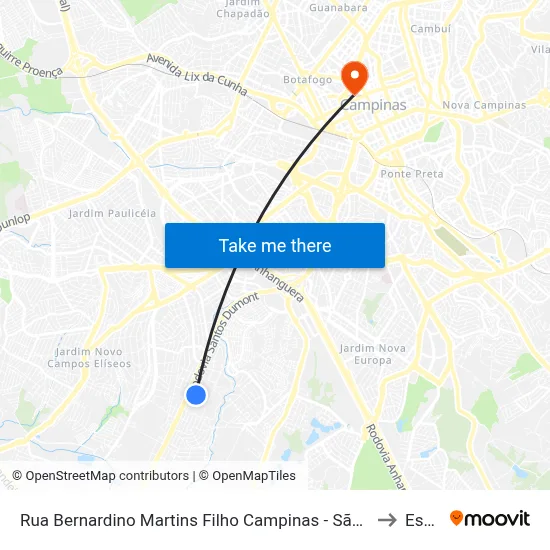 Rua Bernardino Martins Filho Campinas - São Paulo 13051 Brasil to Esamc map