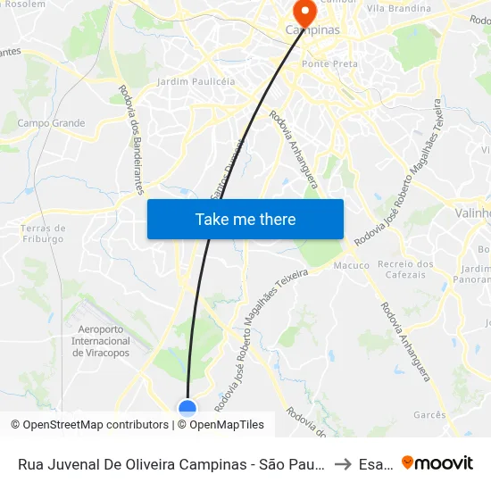 Rua Juvenal De Oliveira Campinas - São Paulo 13053 Brasil to Esamc map