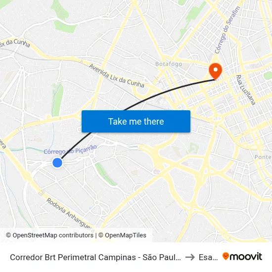 Corredor Brt Perimetral Campinas - São Paulo 13031 Brasil to Esamc map