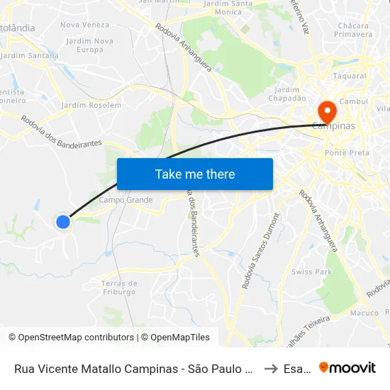 Rua Vicente Matallo Campinas - São Paulo 13058 Brasil to Esamc map