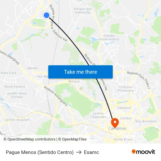 Pague Menos (Sentido Centro) to Esamc map