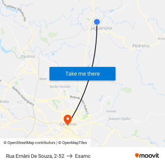 Rua Ernâni De Souza, 2-52 to Esamc map