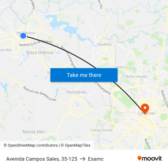 Avenida Campos Sales, 35-125 to Esamc map