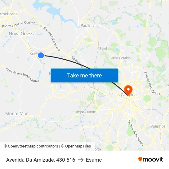 Avenida Da Amizade, 430-516 to Esamc map