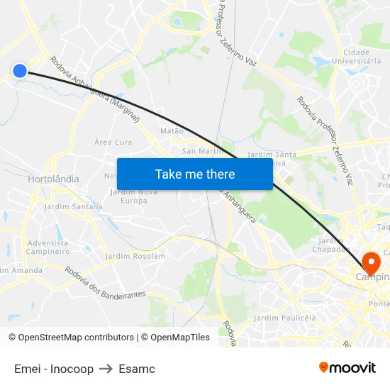 Emei - Inocoop to Esamc map