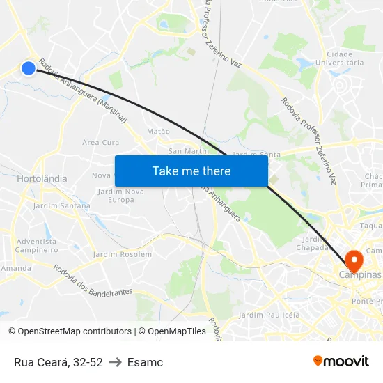 Rua Ceará, 32-52 to Esamc map