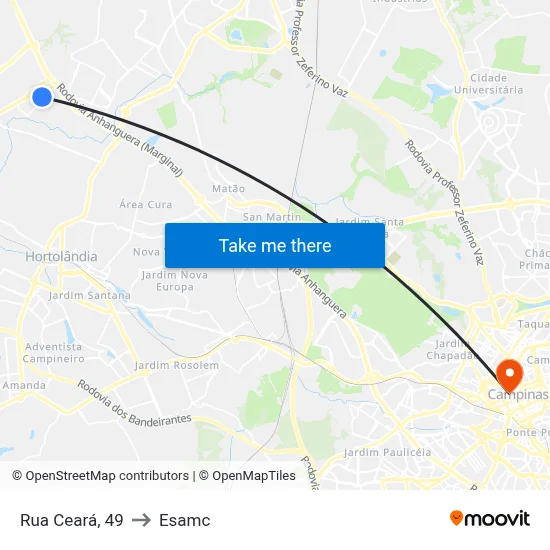 Rua Ceará, 49 to Esamc map