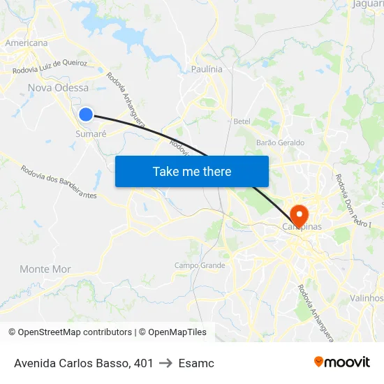 Avenida Carlos Basso, 401 to Esamc map