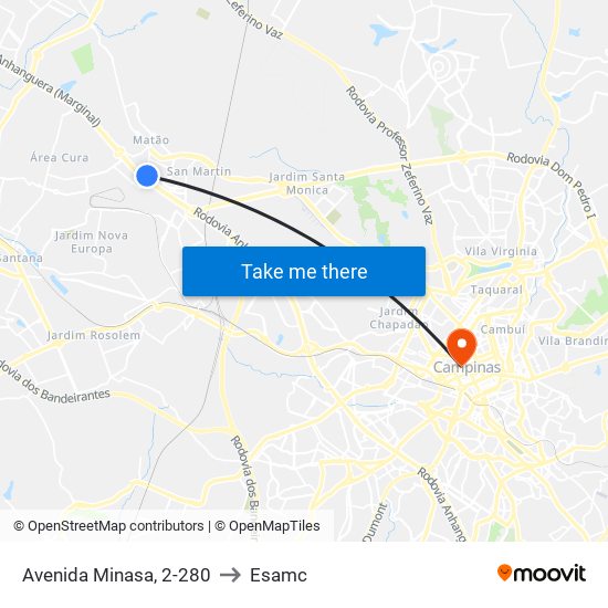 Avenida Minasa, 2-280 to Esamc map