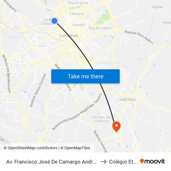 Av. Francisco José De Camargo Andrade, 187 to Colégio Etapa map