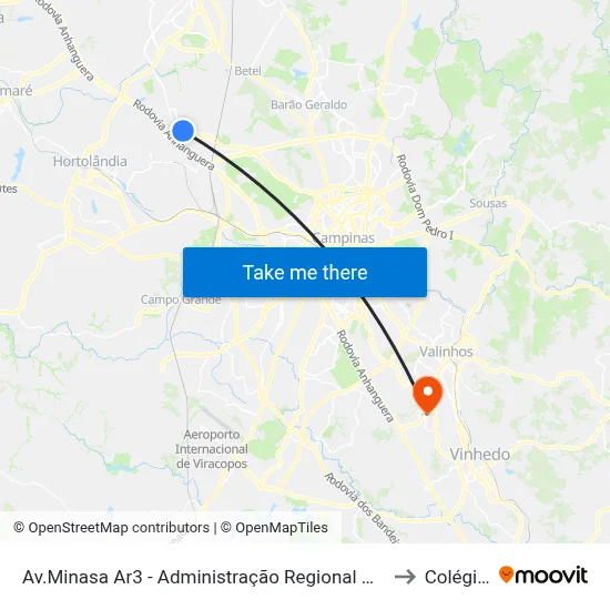 Av.Minasa Ar3 - Administração Regional Do Matão Sumaré - São Paulo Brasil to Colégio Etapa map