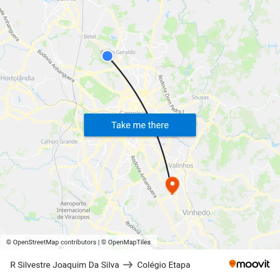 R Silvestre Joaquim Da Silva to Colégio Etapa map
