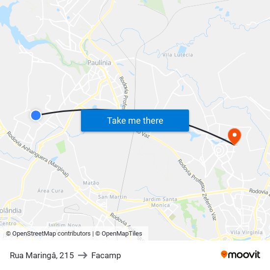 Rua Maringâ, 215 to Facamp map