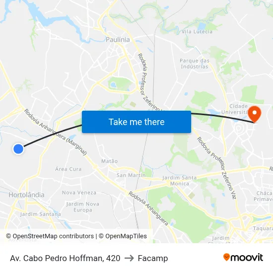 Av. Cabo Pedro Hoffman, 420 to Facamp map