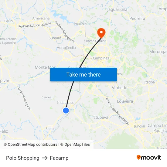 Polo Shopping to Facamp map