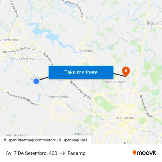 Av. 7 De Setembro, 400 to Facamp map