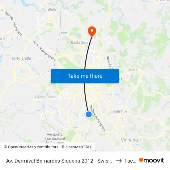 Av. Dermival Bernardes Siqueira 2012 - Swiss Park Campinas - SP Brasil to Facamp map