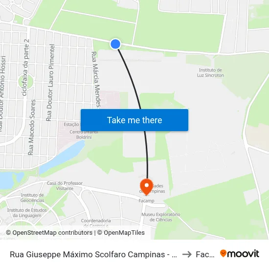 Rua Giuseppe Máximo Scolfaro Campinas - São Paulo 13083 Brasil to Facamp map
