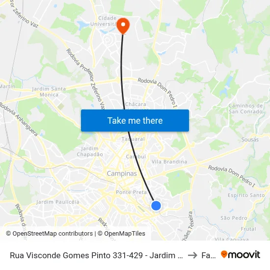 Rua Visconde Gomes Pinto 331-429 - Jardim Ouro Branco Campinas - SP 13100-504 Brasil to Facamp map