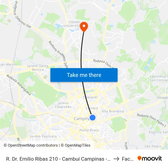 R. Dr. Emílio Ribas 210 - Cambuí Campinas - SP 13025-142 Brasil to Facamp map