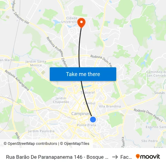 Rua Barão De Paranapanema 146 - Bosque Campinas - SP Brasil to Facamp map
