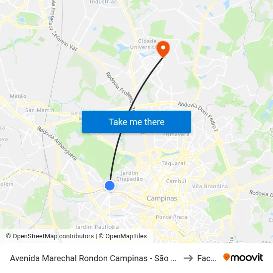 Avenida Marechal Rondon Campinas - São Paulo 13033 Brasil to Facamp map