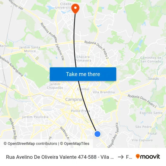 Rua Avelino De Oliveira Valente 474-588 - Vila Georgina Campinas - São Paulo 13043-805 República Federativa Do Brasil to Facamp map
