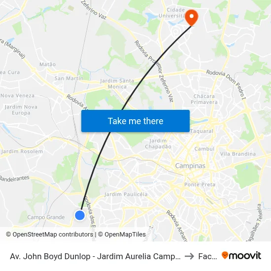 Av. John Boyd Dunlop - Jardim Aurelia Campinas - SP 13034-685 Brasil to Facamp map