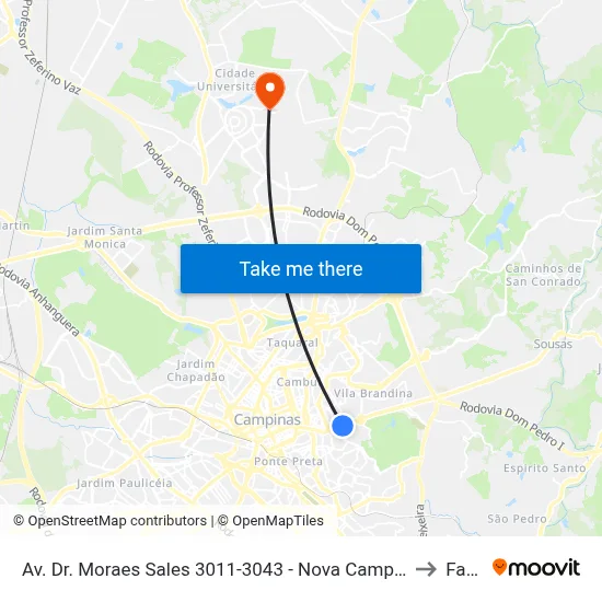 Av. Dr. Moraes Sales 3011-3043 - Nova Campinas Campinas - SP 13092-111 Brasil to Facamp map