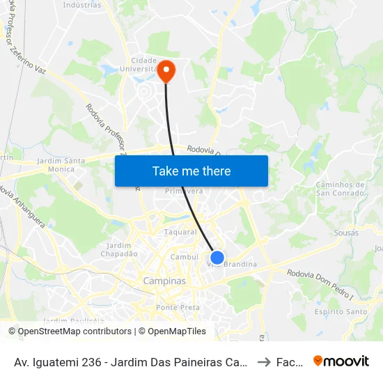 Av. Iguatemi 236 - Jardim Das Paineiras Campinas - SP Brasil to Facamp map