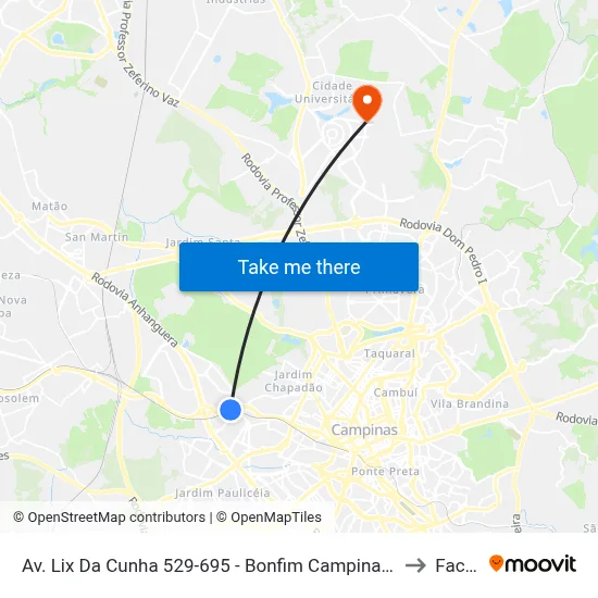 Av. Lix Da Cunha 529-695 - Bonfim Campinas - SP 13070-716 Brasil to Facamp map