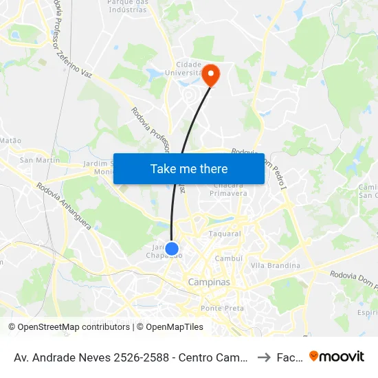 Av. Andrade Neves 2526-2588 - Centro Campinas - SP 13013-160 Brasil to Facamp map