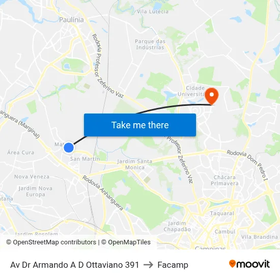 Av Dr Armando A D Ottaviano 391 to Facamp map