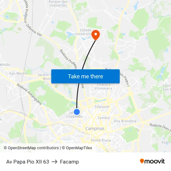 Av Papa Pio XII 63 to Facamp map