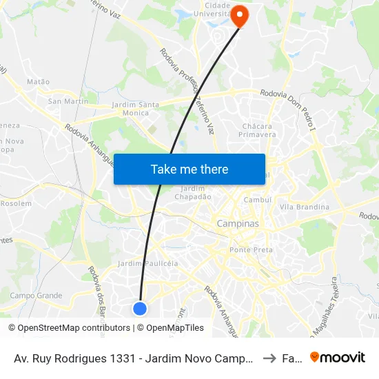Av. Ruy Rodrigues 1331 - Jardim Novo Campos Eliseos Campinas - SP 13060-516 Brasil to Facamp map