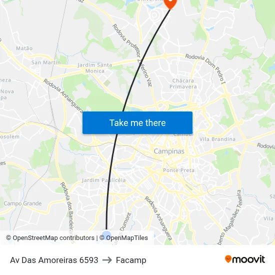 Av Das Amoreiras 6593 to Facamp map