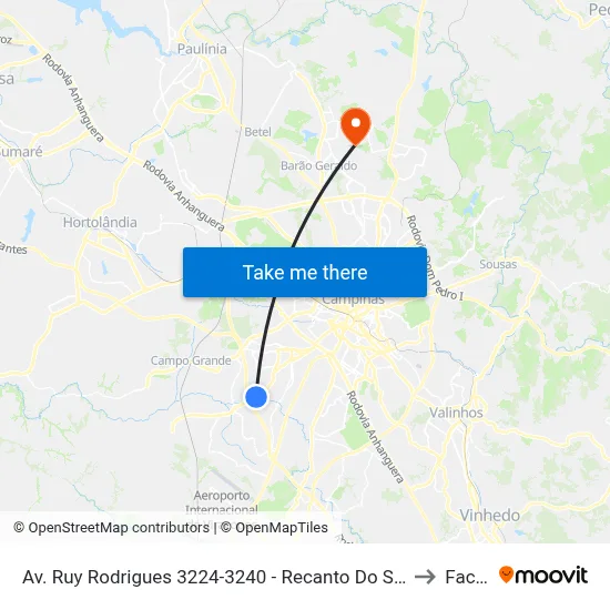 Av. Ruy Rodrigues 3224-3240 - Recanto Do Sol I Campinas - SP Brasil to Facamp map
