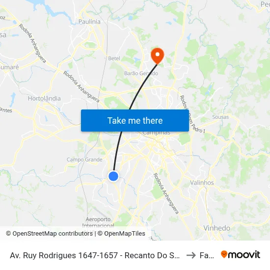 Av. Ruy Rodrigues 1647-1657 - Recanto Do Sol I Campinas - SP 13056-679 Brasil to Facamp map