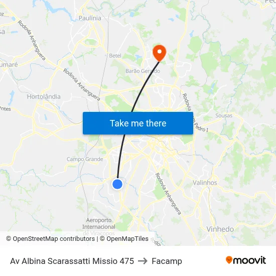 Av Albina Scarassatti Missio 475 to Facamp map