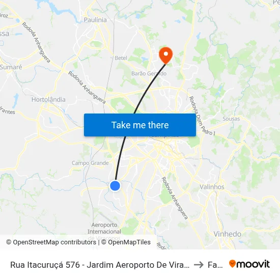 Rua Itacuruçá 576 - Jardim Aeroporto De Viracopos Campinas - SP 13056-094 Brasil to Facamp map