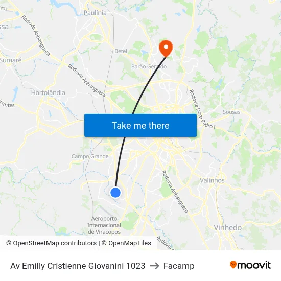 Av Emilly Cristienne Giovanini 1023 to Facamp map