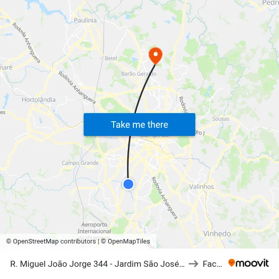 R. Miguel João Jorge 344 - Jardim São José Campinas - SP Brasil to Facamp map
