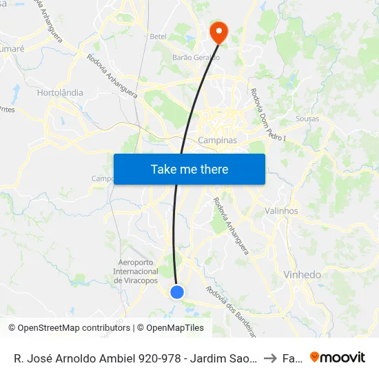 R. José Arnoldo Ambiel 920-978 - Jardim Sao Domingos Campinas - SP 13053-341 Brasil to Facamp map